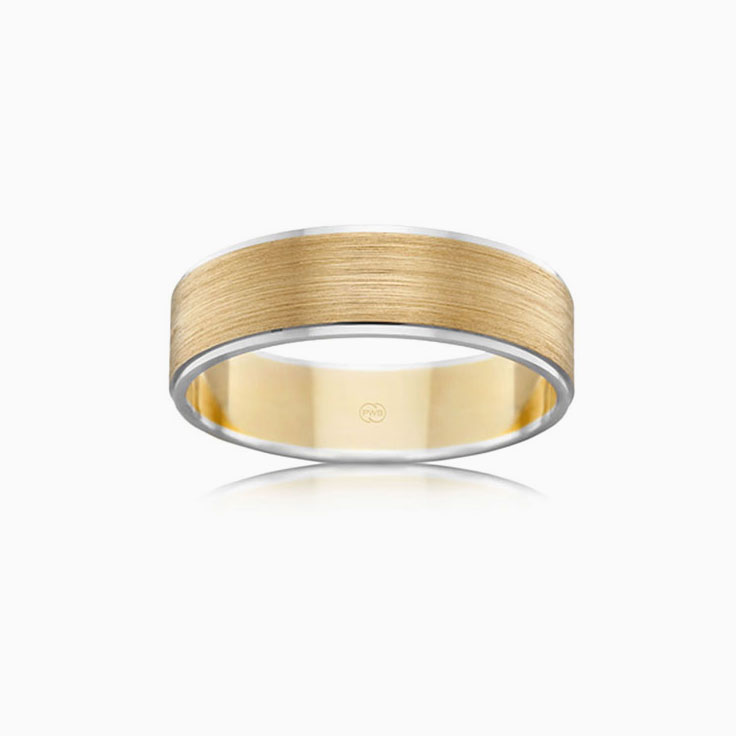 Matt centre Mens wedding ring 2T2782
