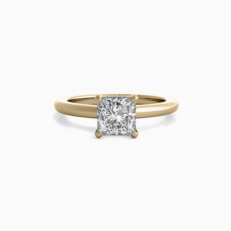 Princess Cut diamond solitaire engagement ring