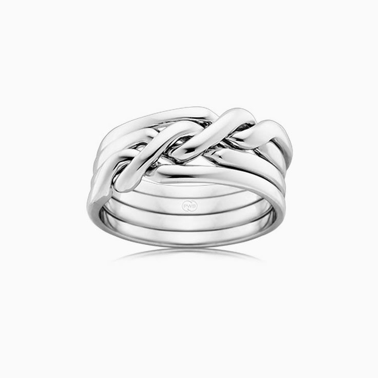 Knotted Mens Gold Wedding Ring