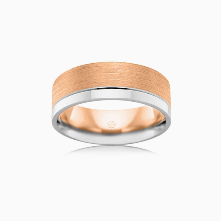 Two tone mens Wedding ring 2T3474