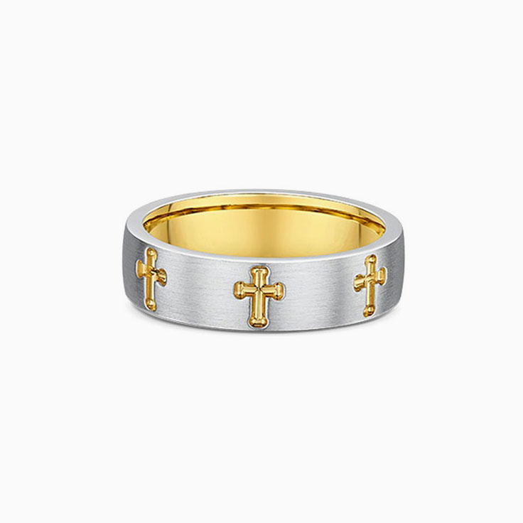 Cross carved mens wedding ring 2097000