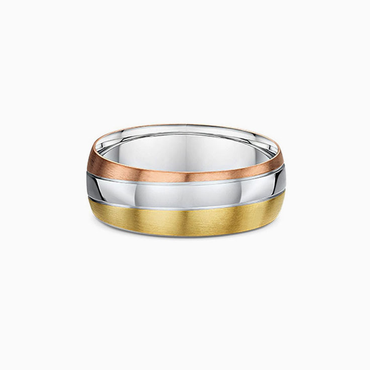 Three Tone Brushed Mens Band
