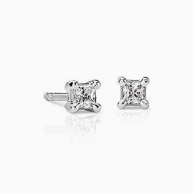 1 carat Princess cut diamond studs