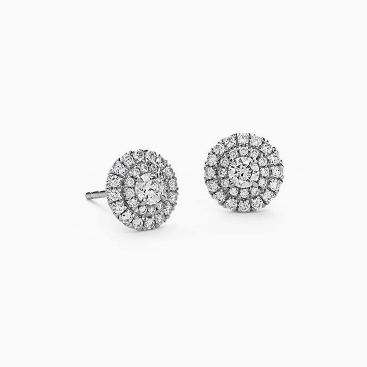 Double halo diamond studs