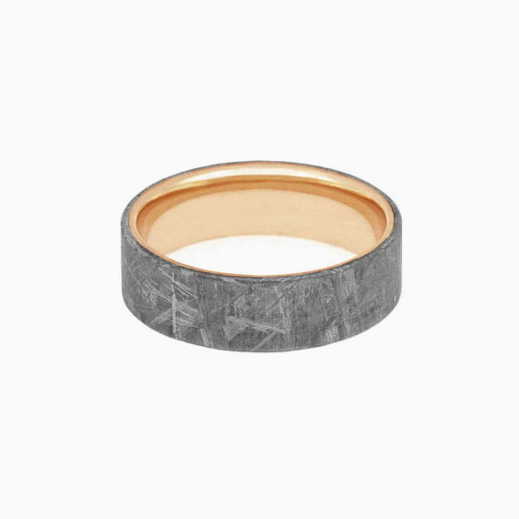Gibeon Meteorite Overlay With RoseGold