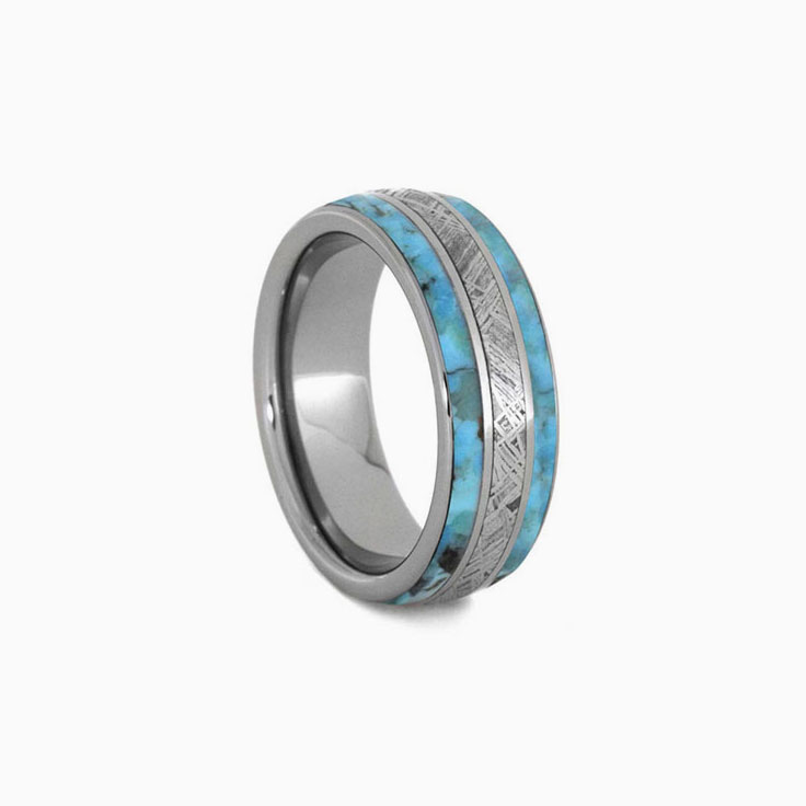 Meteorite With Turquoise And Titanium