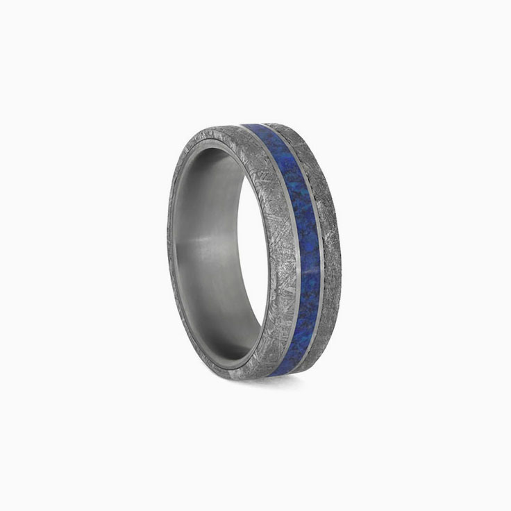 Meteorite and Blue Opal With Titanium