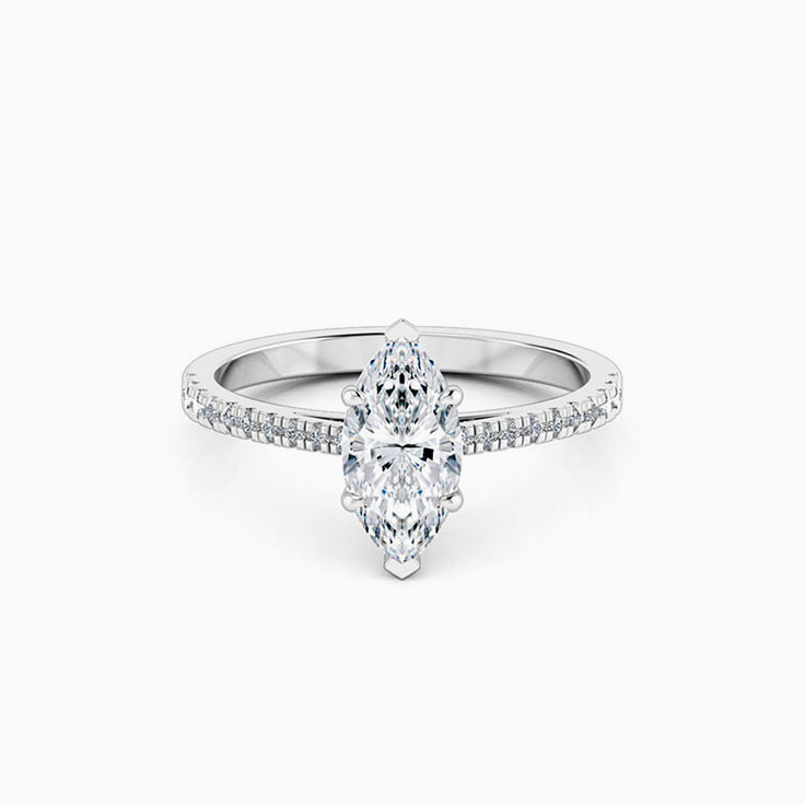 Marquise Cut Engagement Ring on a Diamond Band