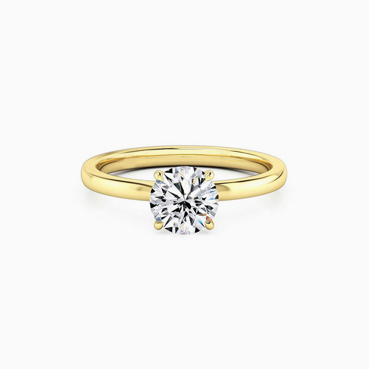 Round Brilliant Cut on a plain band Engagement Ring