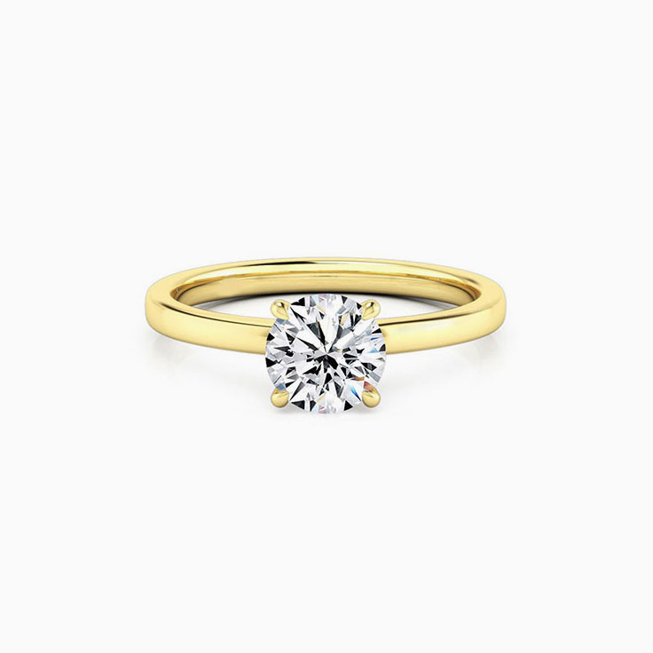 Round Brilliant Cut With Four Claw Engagement Ring