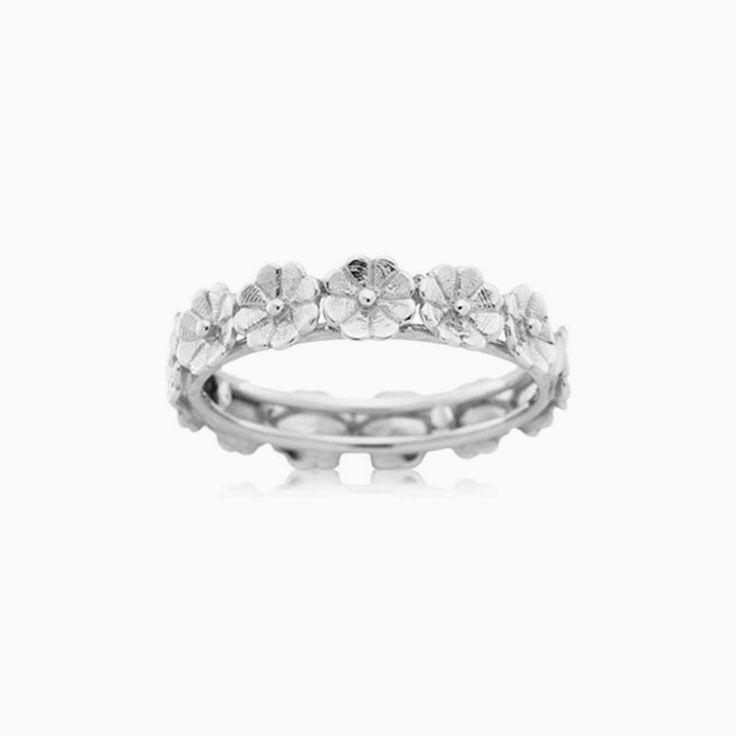 Flower pattern ladies ring J996