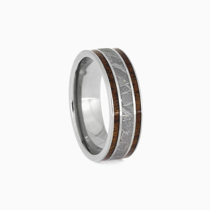 Meteorite Band with Cedar Red inlays