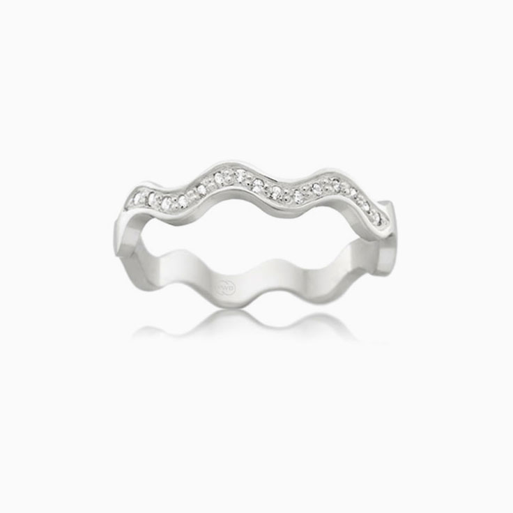 Diamond wave stackable ring C3747
