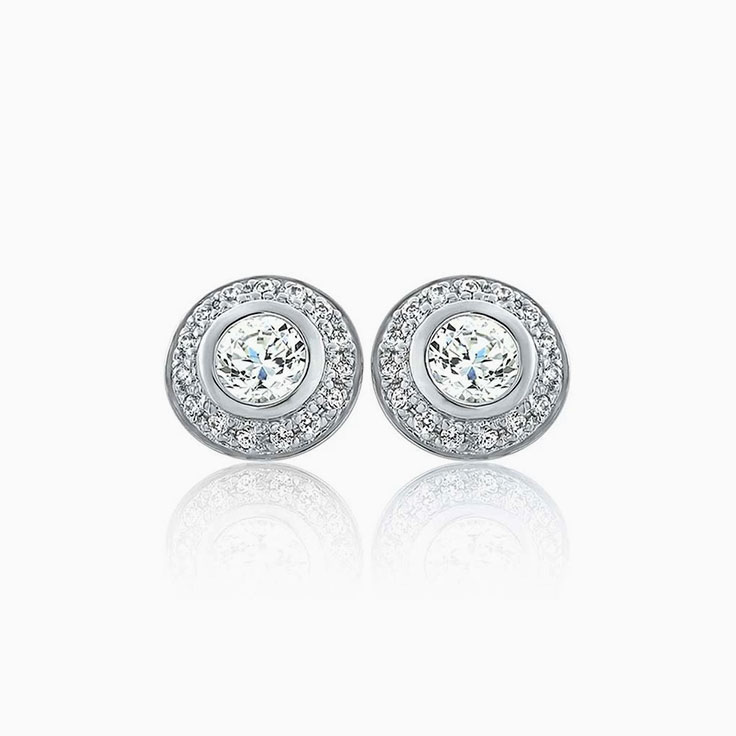Bezel set with halo studs
