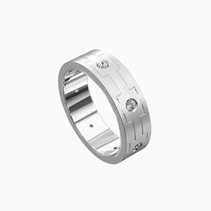 Drop set mens ring 7017