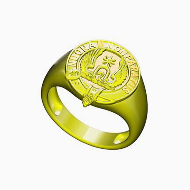9k Family Crest Signet ring