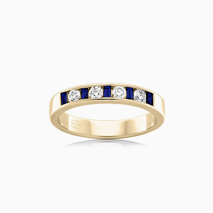 sapphire and diamond channel set