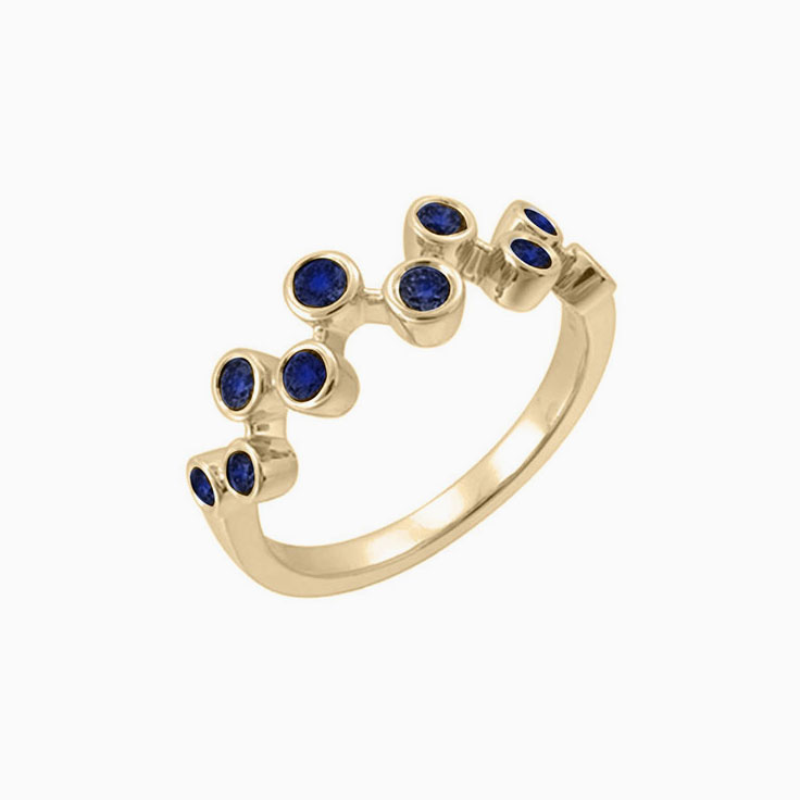 Zig zag saphhire ring