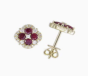 Rubies with diamond studs