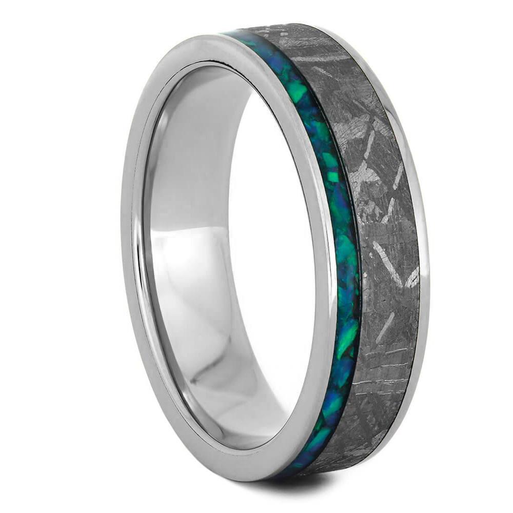 Opal with Meteorite ring