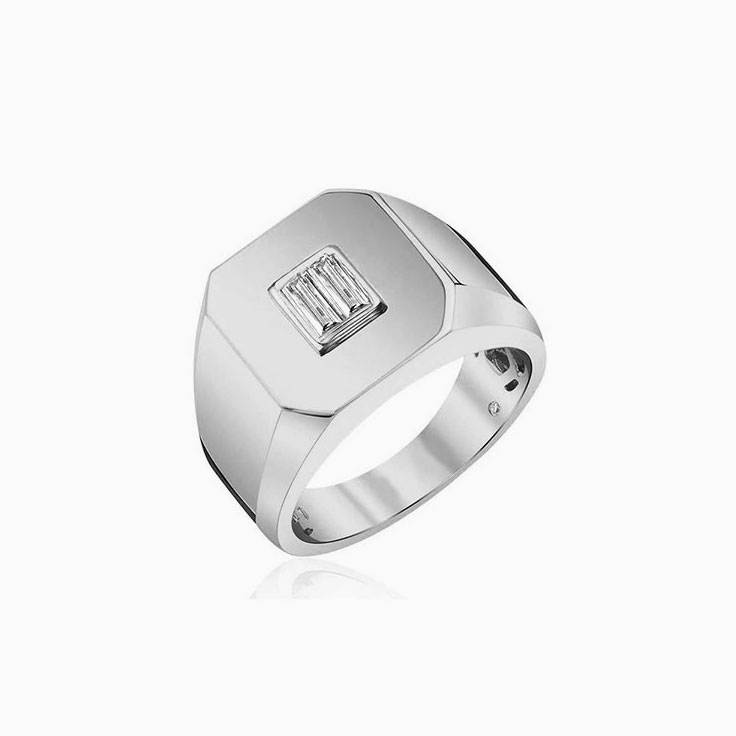 baguette diamond signet ring