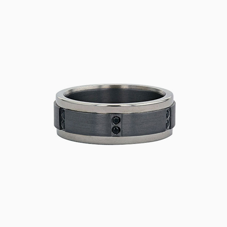 Black Diamond Tantalum mens ring