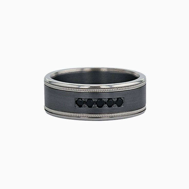 Milgrain Mens Tantalum Ring 654A03