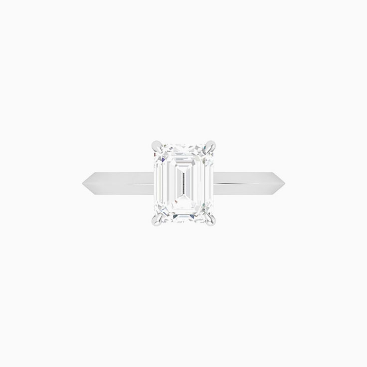 Classic Solitaire Emerald engagement ring