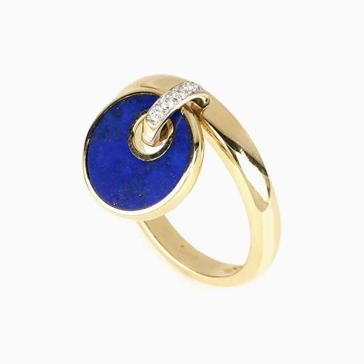 Blue Lapis lazuli Charm Ring