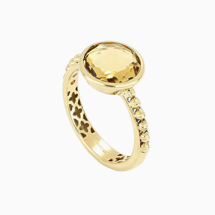Citrine Gemstone Gold Ring