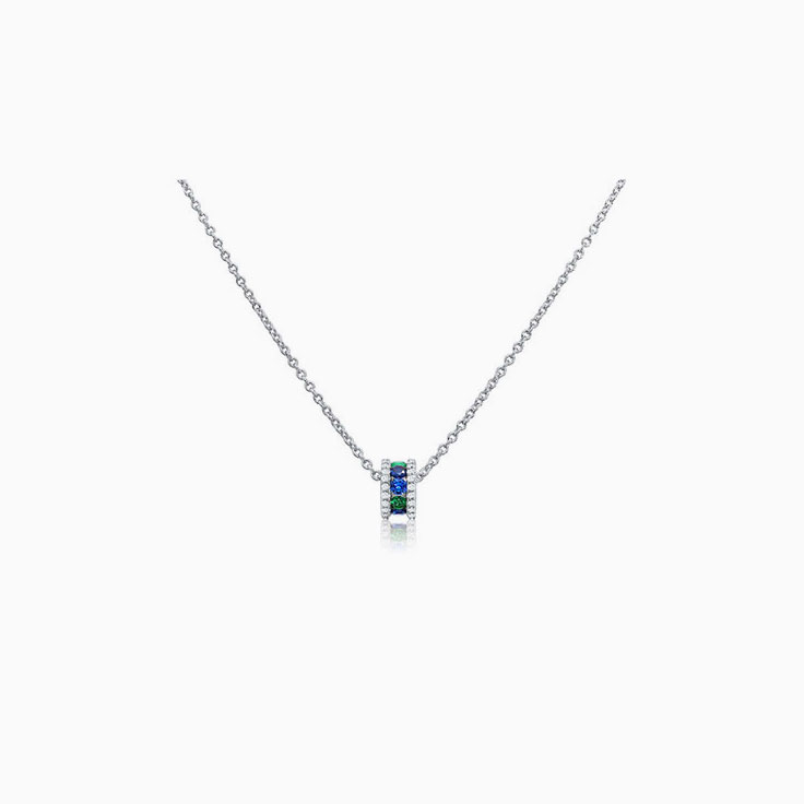 Eternity Gemstone and Diamond Necklace