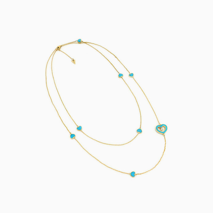 Turquoise and Diamond Heart Necklace