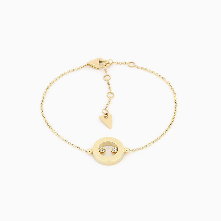 Gold And Diamond Circle Bracelet