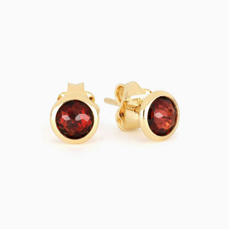 Luna Earrings With Red Garnet Gemstone