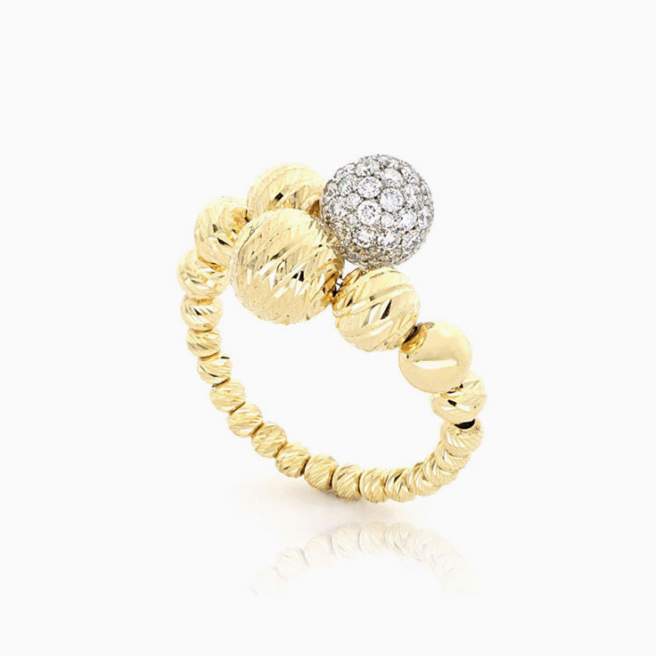 Handcrafted gold and diamond ring