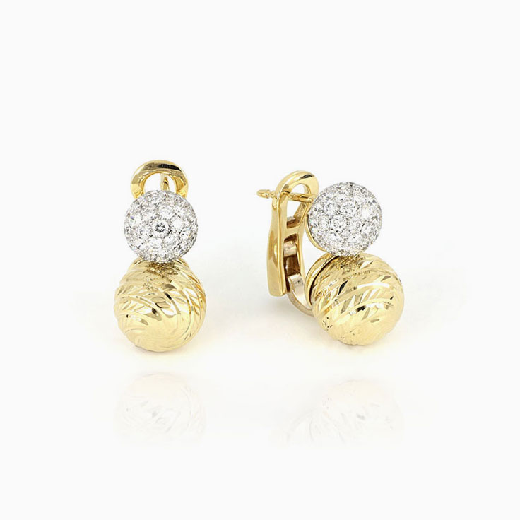 Diamond And Gold Spherical Studs