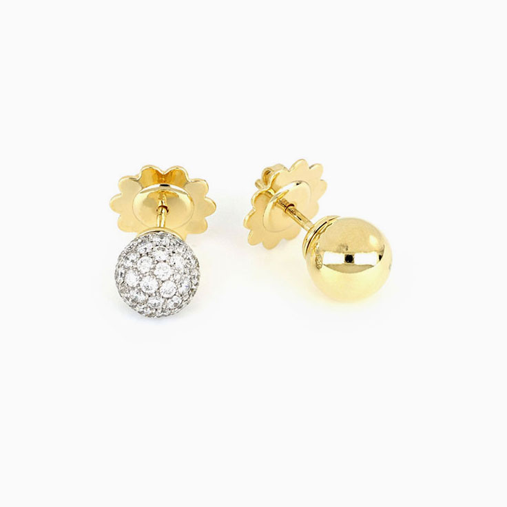 Diamond And Gold Dual Studs