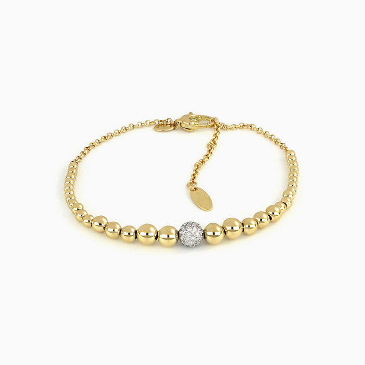 Diamond And Gold Sphere Bracelet