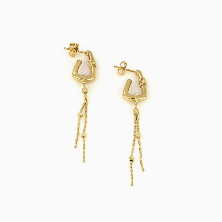 Gold Hook Chain Earrings