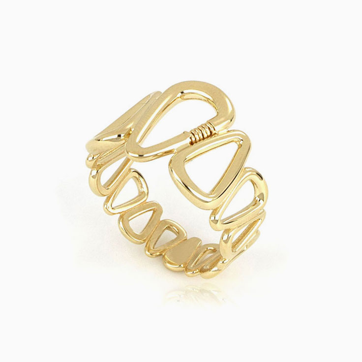 Patterned Womens Gold Ring