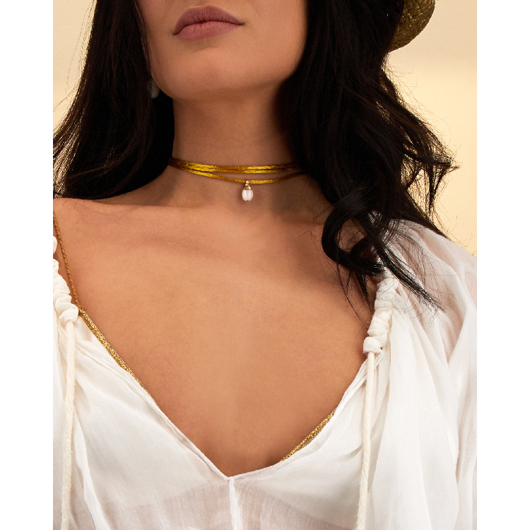 Moonstone Choker Gold Necklace