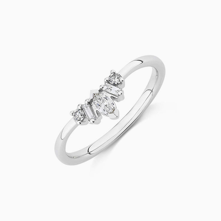 Marquise and baguette tiara ring