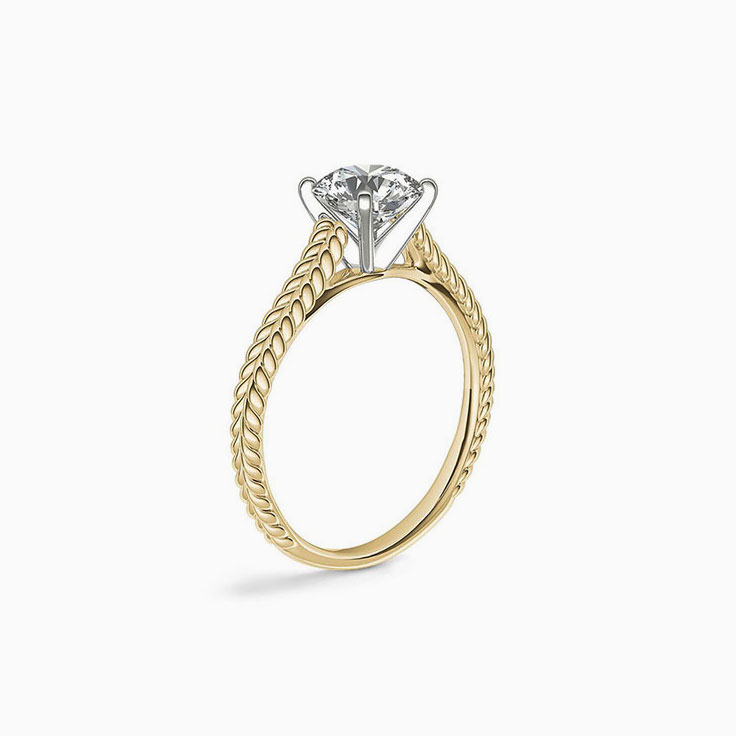 Braided Solitaire Diamond Engagement Ring