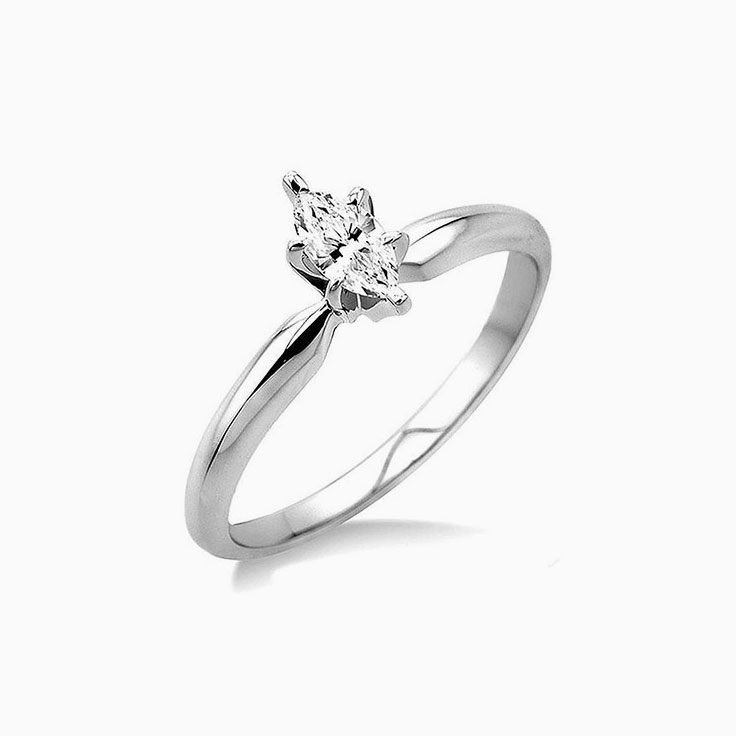 Marquise Solitaire Diamond Engagement Ring