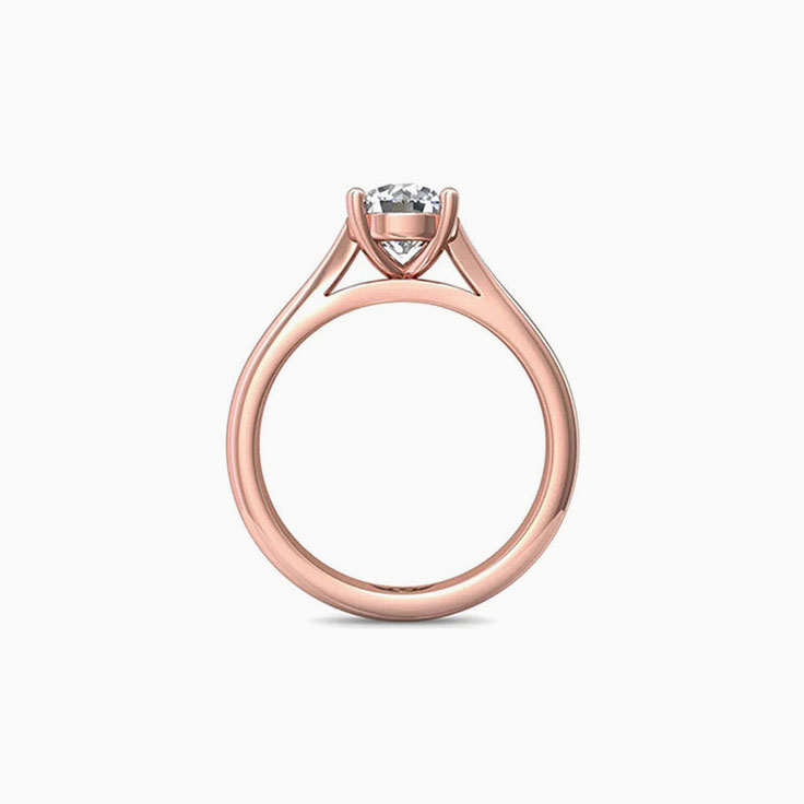 Solitaire in cathedral setting engagement ring