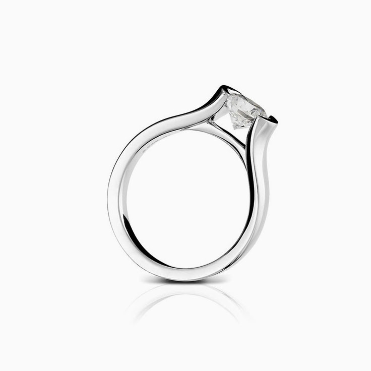 Gold bezel set engagement Band