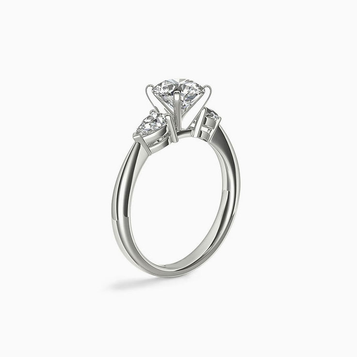 Brilliant Round And Pear Diamond Engagement Ring