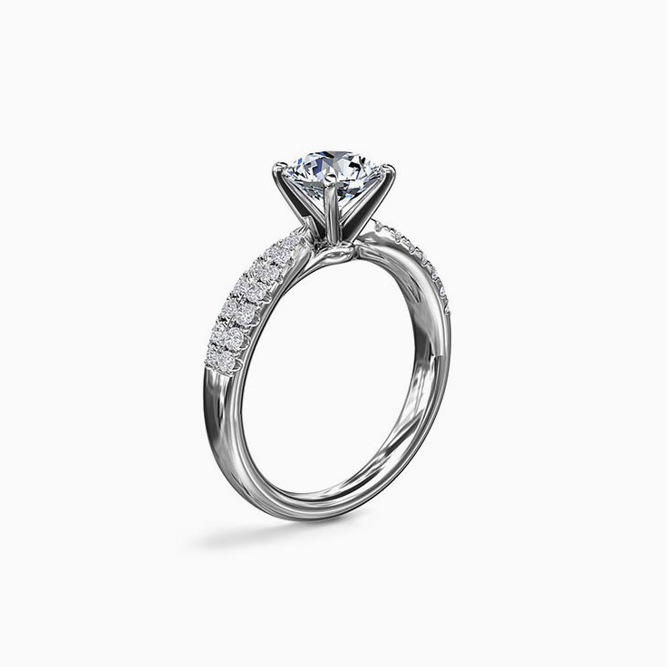 Split Shank Radiant Cut Diamond Engagement Ring
