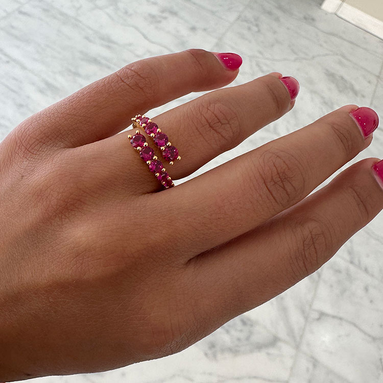 Double Row Ruby Ring