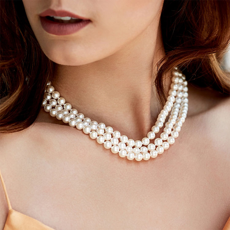 Three Strand Pearl Necklace